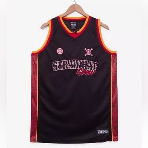 One Piece Straw Hat Crew Luffy Basketball Jersey Medium New With Tags